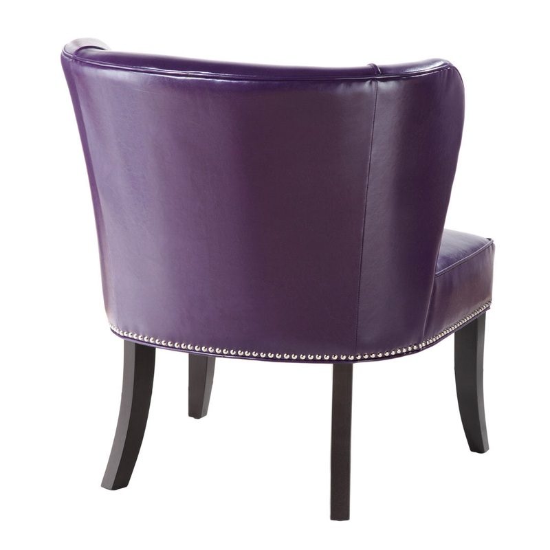 Beesley Faux Leather Armless Accent Chair Andover Mills Leather Type: Purple Faux Leather