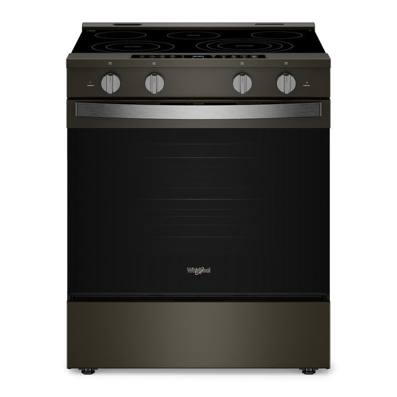 Whirlpool WSES7530RV 30-inch Smart Slide in Electric Range with Air Cooking Technology, No Preheat Air Fry, WipeClean Coating, Steam/Self Clean and High Speed Preheat