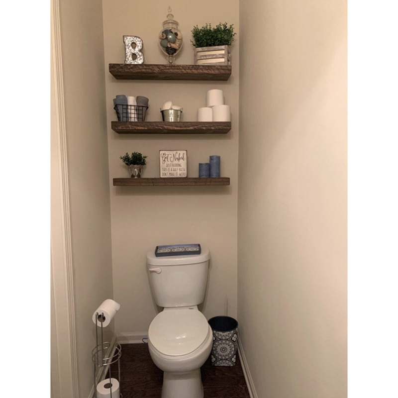 Eneas Pine Solid Wood Floating Shelf Millwood Pines Size: 2″ H x 24″ W x 6″ D Finish: Brown