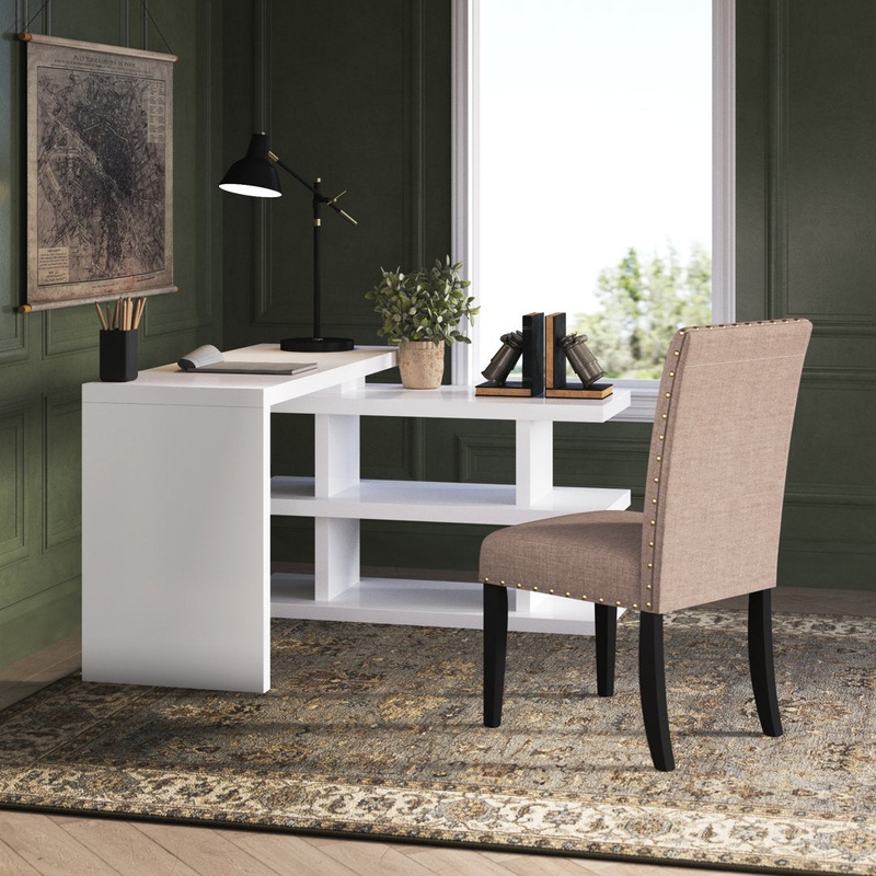 Madruga Contemporary Reversible L-Shaped Desk w/ 180 Degree Rotation Latitude Run