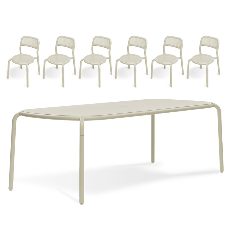 Ton Tablo Table Set with Six Chairs