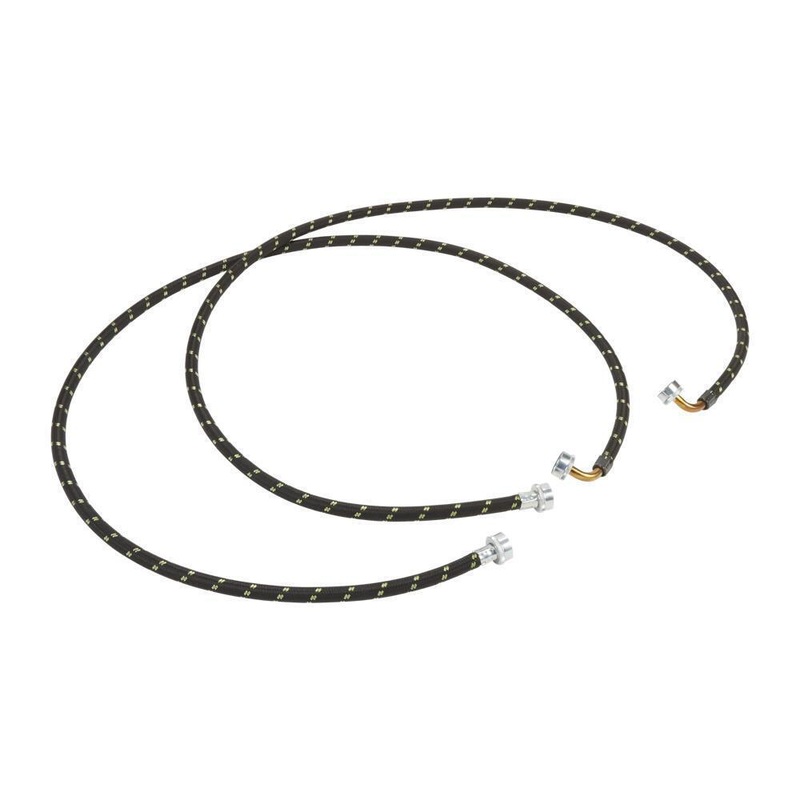 Whirlpool 8212638RP 6′ Black braided hoses with 90 degree elbow rated 1700 PSI with two female connections – 2 Pack