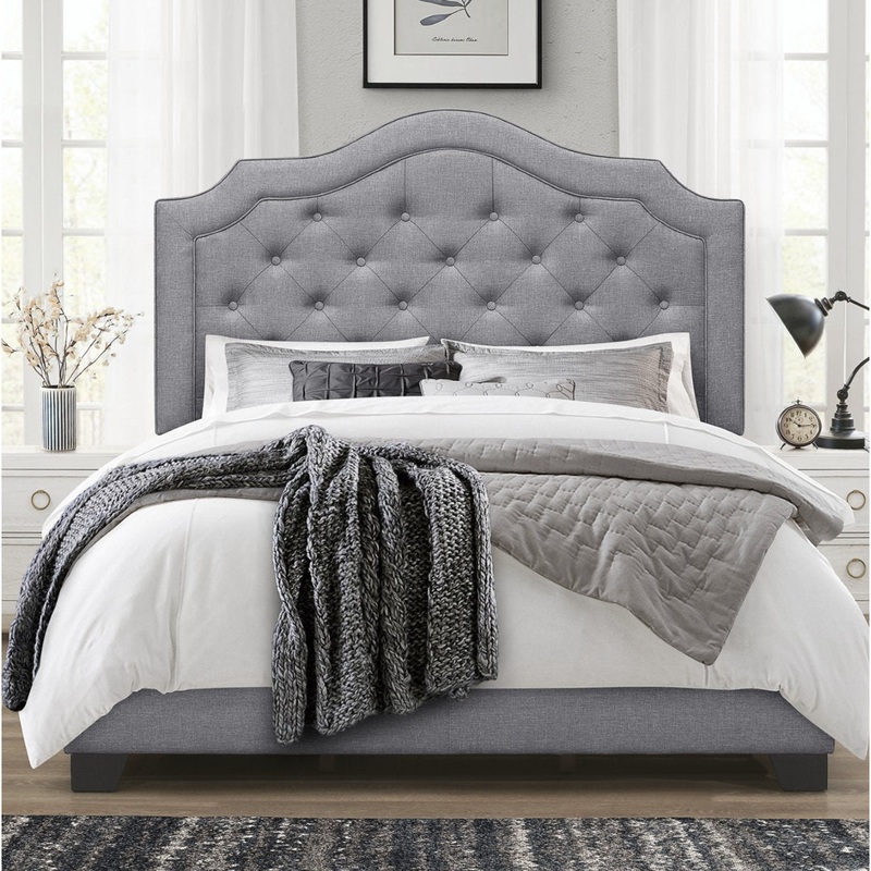 Alayah Tufted Upholstered Low Profile Standard Bed Andover Mills Color: Smoke Linen Size: Queen