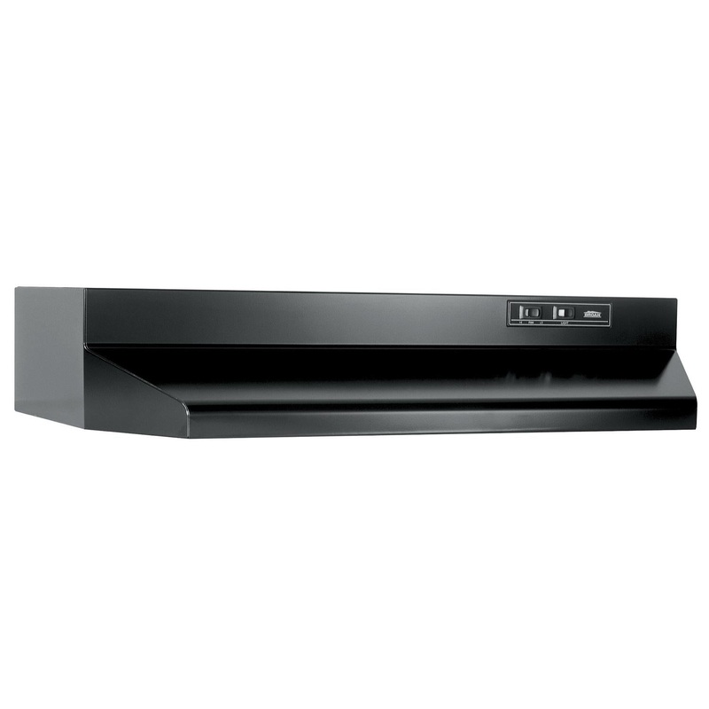 Broan 30-Inch Ducted Under-Cabinet Range Hood, 210 MAX Blower CFM, Black