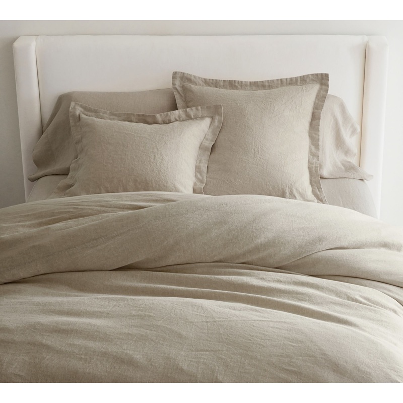Belgian Dark Flax Linen Duvet Cover Queen