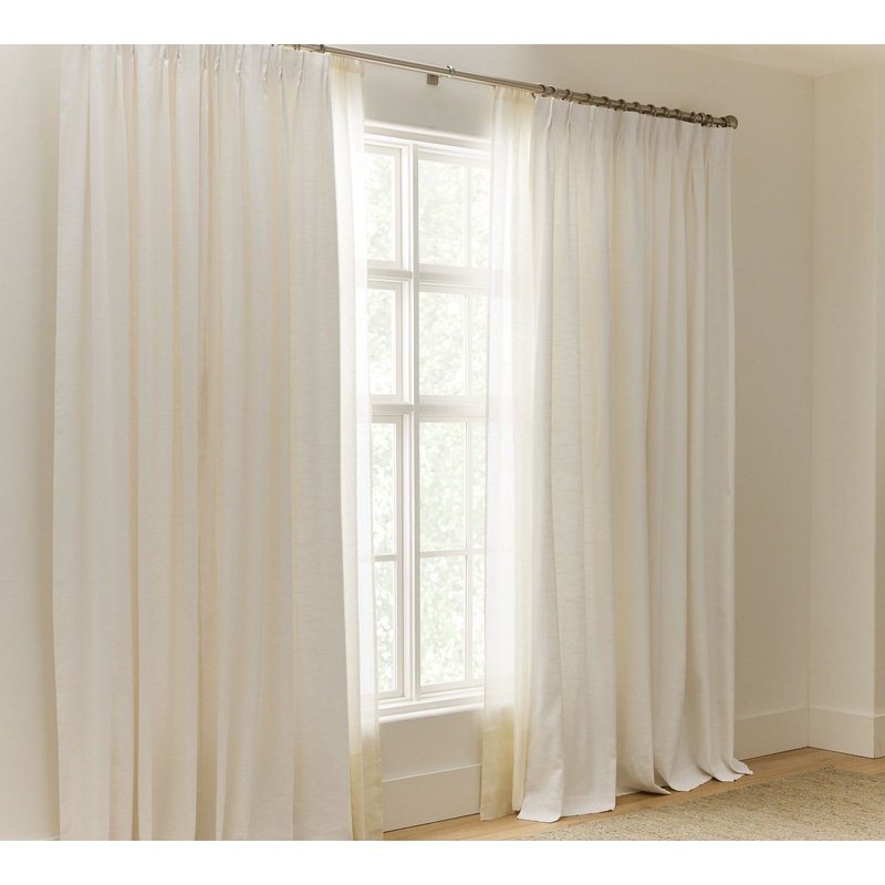 Emery Linen Pinch Pleat Blackout Curtain-96″