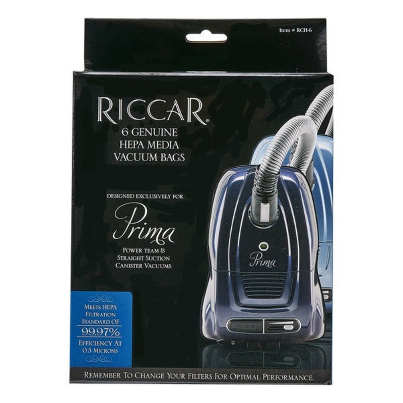 Riccar Genuine Prima HEPA Canister Vacuum Bags – 6 Pack