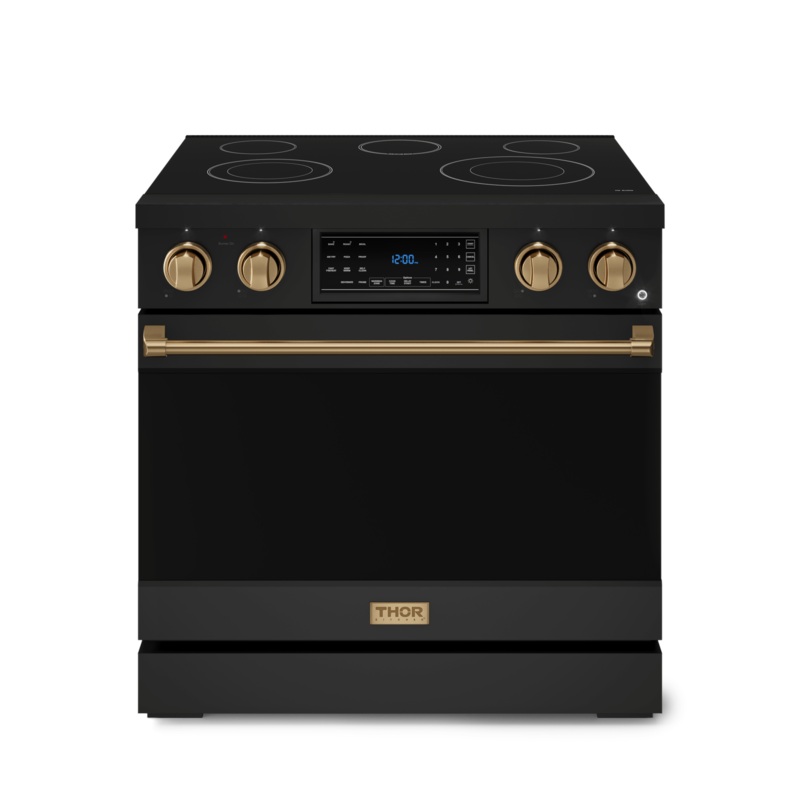 Thor Kitchen RSE36BBRZ 36 Inch Professional Electric Range With Tilt Panel Touch Control In Black/Bronze Gordon Ramsay Series – Rse36B-Brz