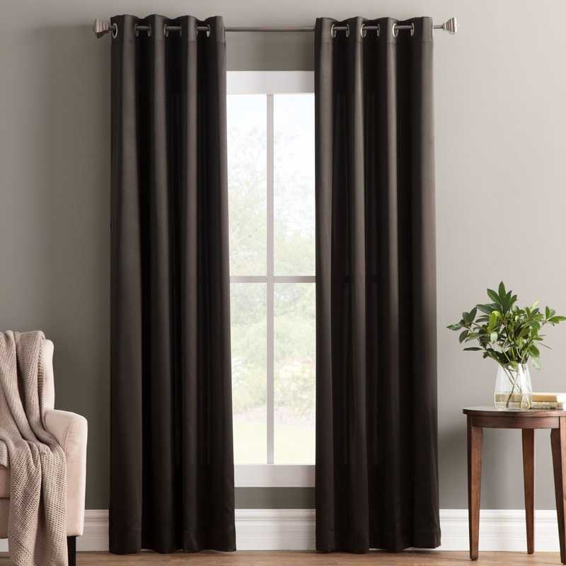 Wayfair Basics Room Darkening Grommet Curtain Panel Wayfair Basics Curtain Color: Black Size per Panel: 40″ W x 84″ L