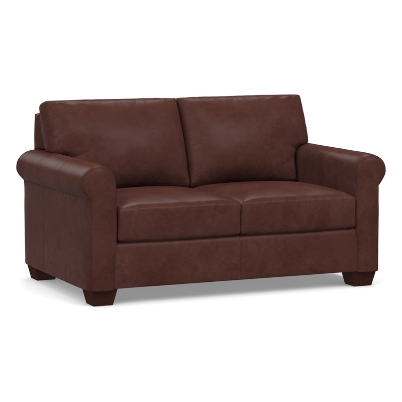 York Roll Arm Leather Sofa