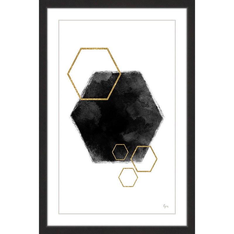 Black Hole Hexagon by Eyre Tarney Picture Frame  Print Etta Avenue Teen Size: 30″ H x 20″ W x 1.5″ D
