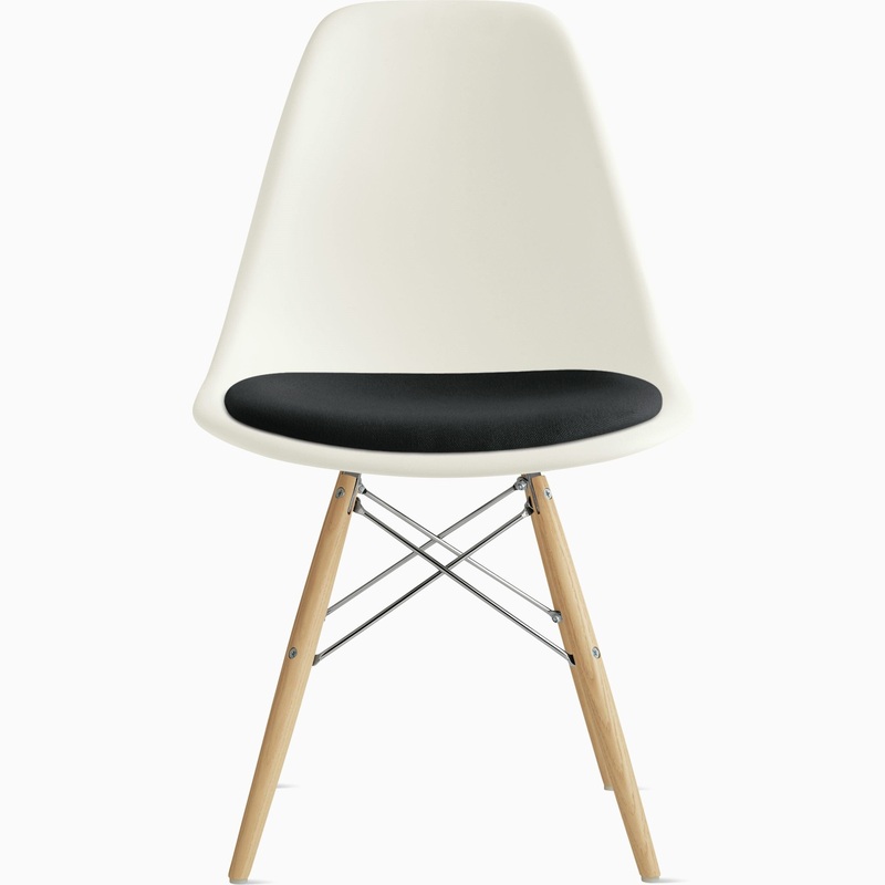 Eames Molded Dowel Base Side Chair with Seat Pad