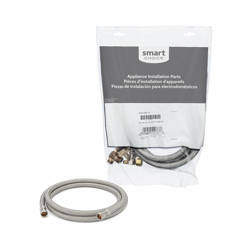 Frigidaire 5304490714C25 Smart Choice 6′ Long Dishwasher Installation Kit with 3/4″ Garden Hose Elbow and 3/8″ Water Line Elbow