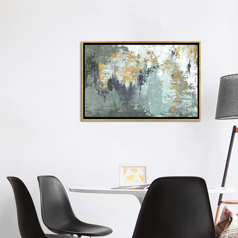 Gold Magic by Patricia Pinto – Painting Print East Urban Home Mat Color: No Mat Size: 26″ H x 40″ W x 1.5″ D Format: Gold Framed Canvas