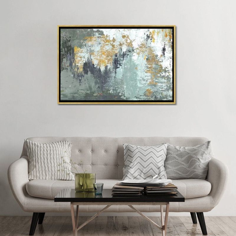 Gold Magic by Patricia Pinto – Painting Print East Urban Home Mat Color: No Mat Size: 32″ H x 48″ W x 1.5″ D Format: Gold Framed Canvas