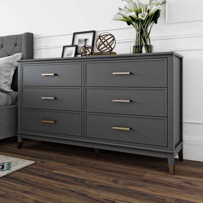 Westerleigh 6 Drawer 56.77″ W Double Dresser CosmoLiving by Cosmopolitan Color: Graphite Gray