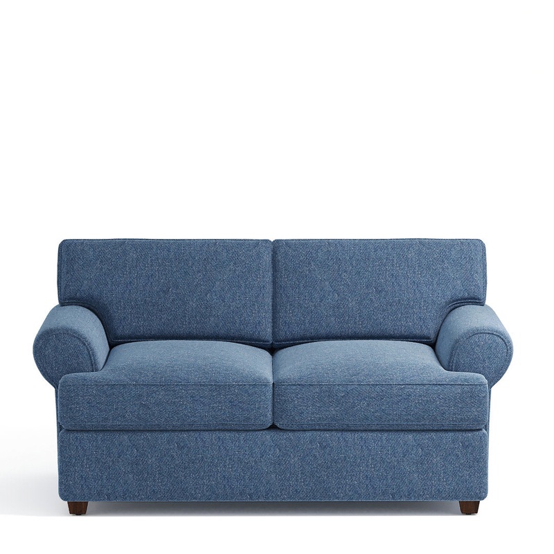 67″ Recessed Arm Loveseat Birch Lane Fabric: Classic Indigo Denim