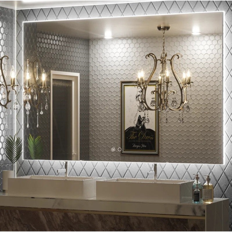 LED Backlit Frameless Lighted Bathroom Wall