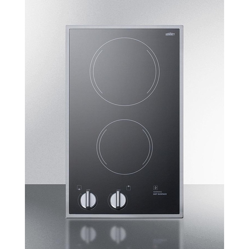 Summit CR2B12ST 12″ Wide 115v 2-burner Radiant Cooktop