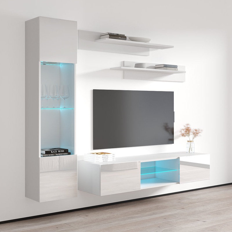 Beoll Floating Entertainment Center for TVs up to 70″ Orren Ellis Color: White