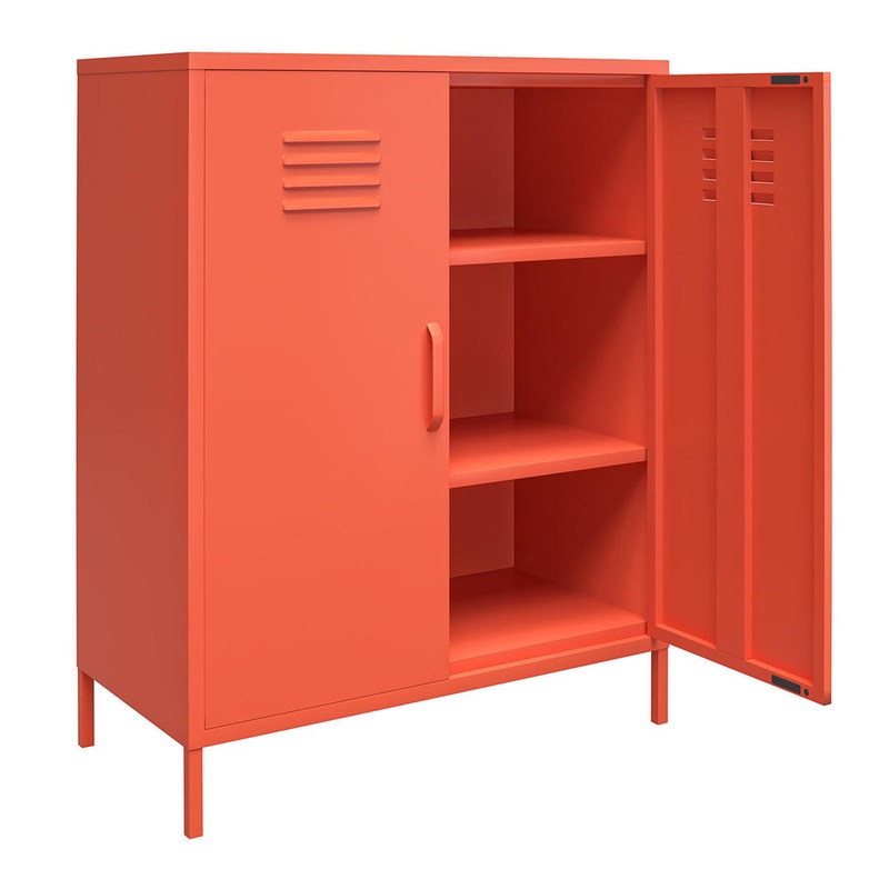 Cache 2 – Door Metal Accent Cabinet Novogratz Color: Orange