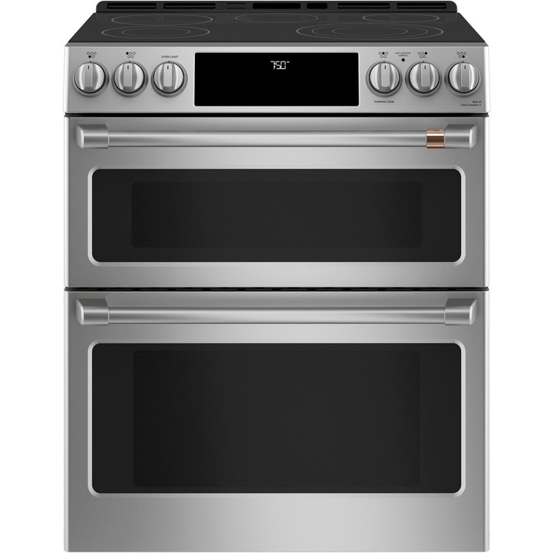Cafe CES750P2MS1 CAF(EBACK) 30″ Smart Slide-In, Front-Control, Radiant and Convection Double-Oven Range