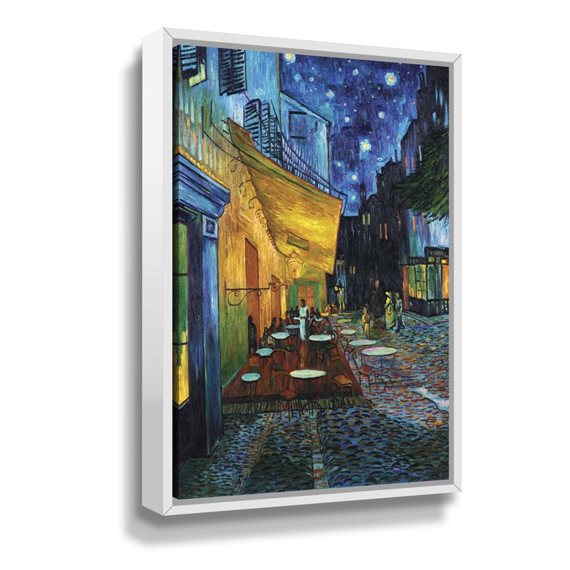 Cafe Terrace at Night by Vincent Van Gogh – Print on Canvas Vault W Artwork Size: 32″ H x 24″ W Format: White Floater Framed