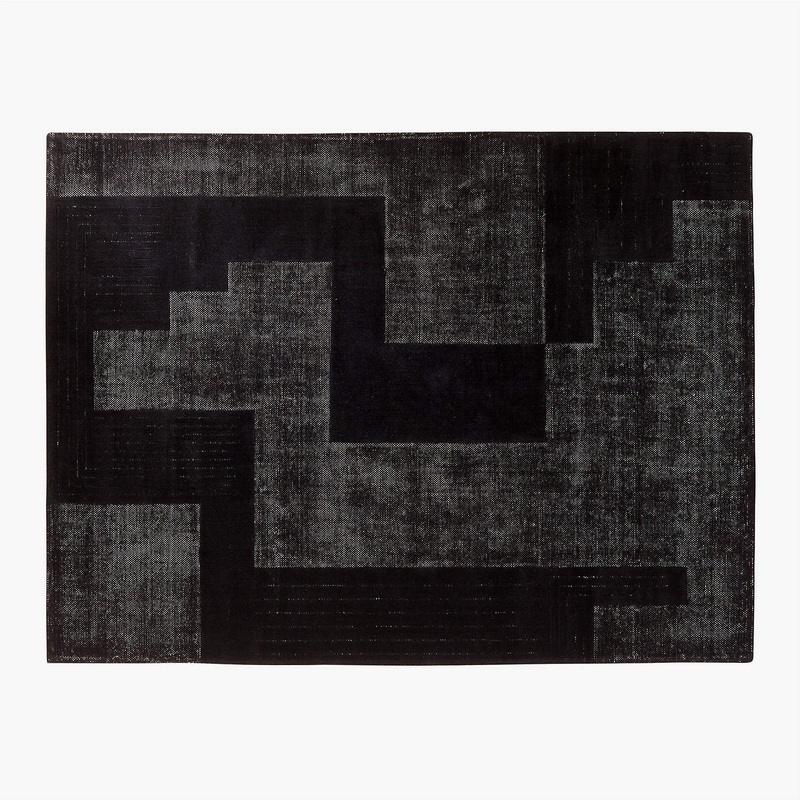 LARSO HAND TUFTED WOOL BLEND BLACK AREA RUG 9’X12′