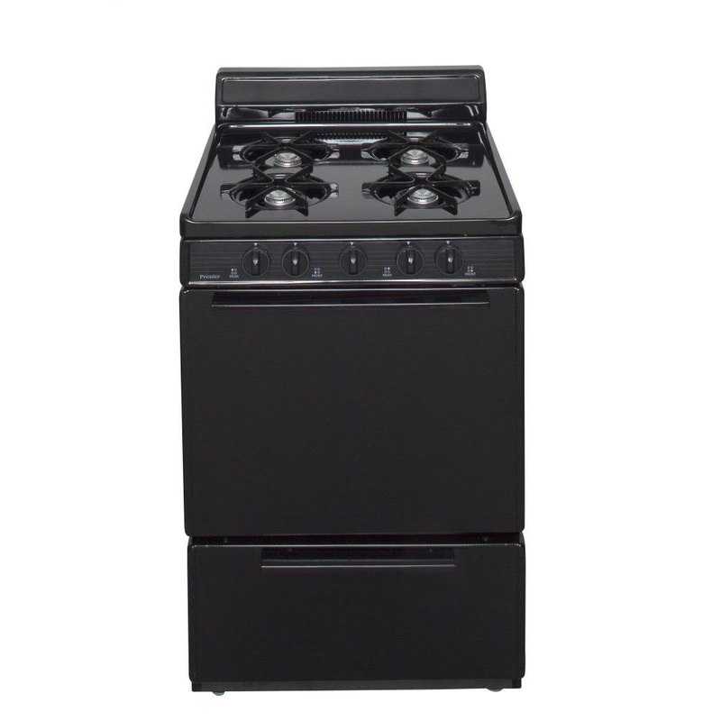 Premier BCK100BP 24 in. Freestanding Battery-Generated Spark Ignition Gas Range in Black