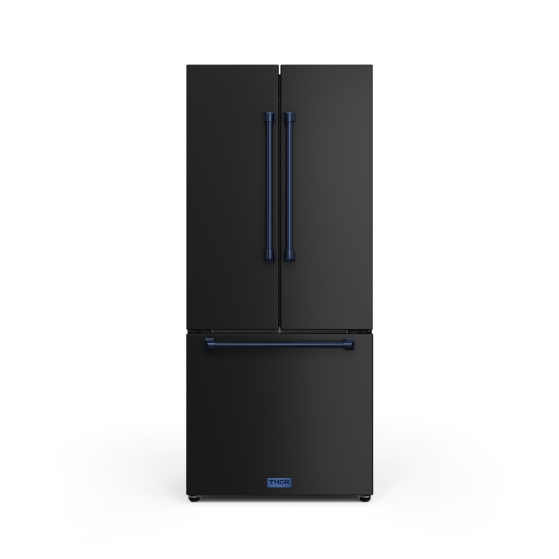 Thor Kitchen RF3017FFD00BLU 30 Inch 17.7 Cu Ft French Door Counter Depth Refrigerator With Ice Maker In Black/Navy Blue Gordon Ramsay Series – Rf3017Ffd00-Blu