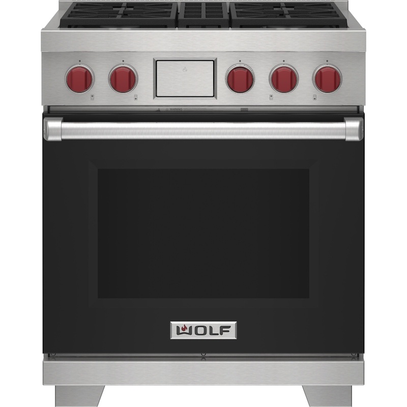 Wolf DF30450BKPLP 30″ Dual Fuel Range – 4 Burners