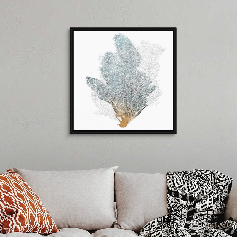 Delicate Coral II by Isabelle Z – Painting Print on Canvas Beachcrest Home Size: 32″ H x 32″ W x 1.75″ D Format: Black Floater Framed Canvas