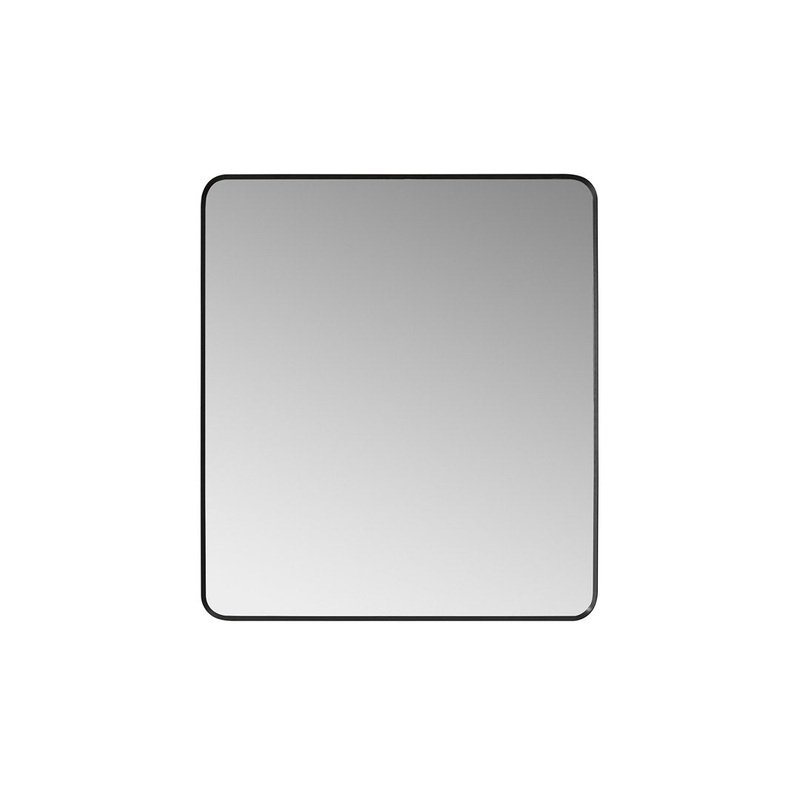 Markhai Modern Accent Mirror Orren Ellis Size: 36” x 32” Finish: Brushed Black