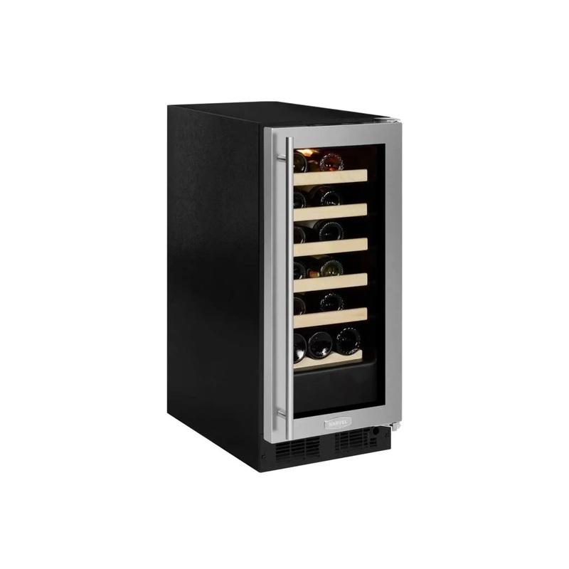 Marvel ML15WSG0RS 15″ Stainless Steel + Glass Door Single Zone Wine Cooler