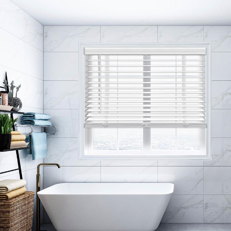 2 inch Room Darkening, Cordless Faux Wood Horizontal/Venetian Blind DEZFURNISHINGS Length & Width: 21″W x 64″L