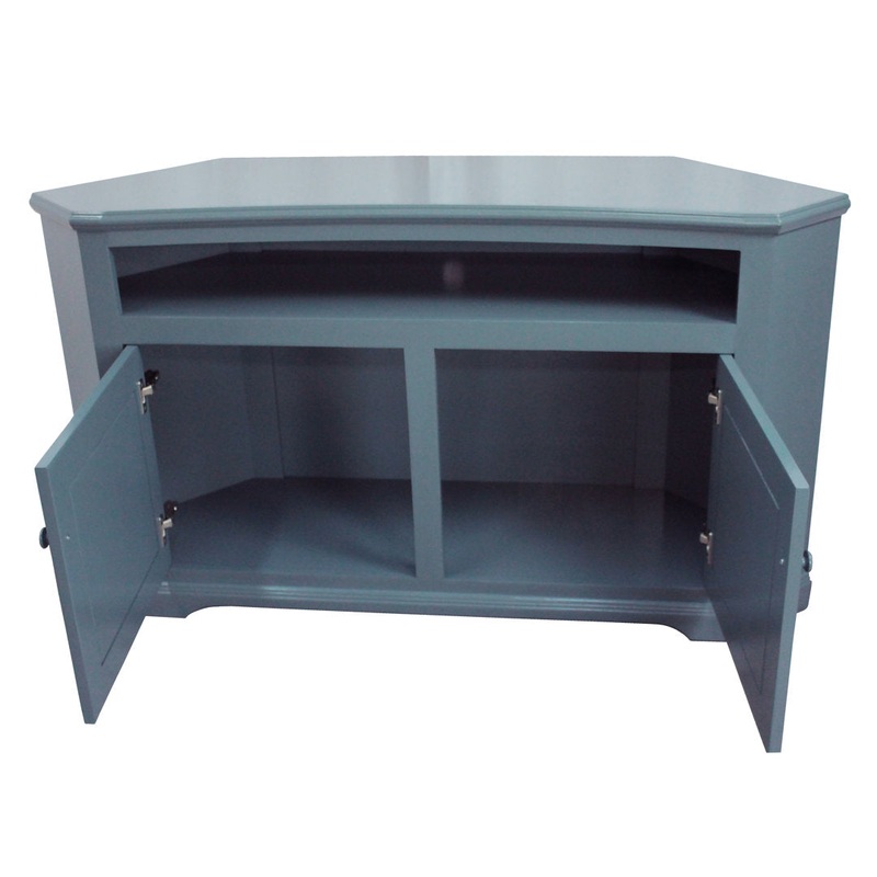 Inouye Solid Wood Corner TV Stand for TVs up to 65″ Highland Dunes Color: Dark Blue