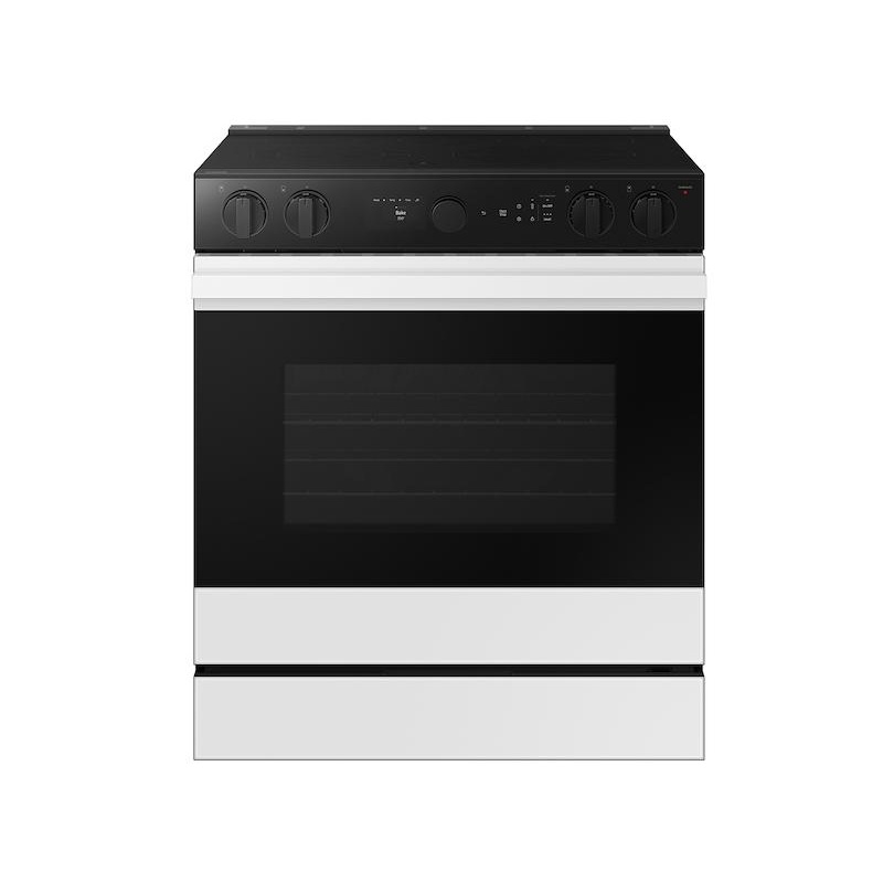 Samsung NSE6DB850212 Bespoke 6.3 Cu. Ft. Smart Slide-In Energy Star Certified Electric Range With Air Fry In White Glass
