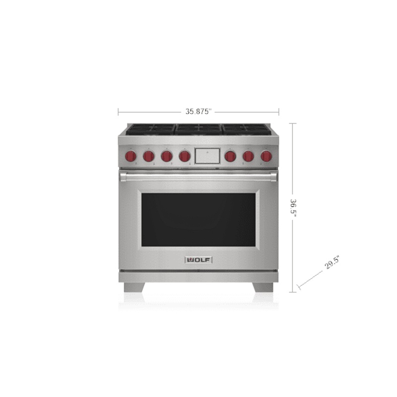 Wolf DF36650SPLP 36″ Dual Fuel Range – 6 Burners