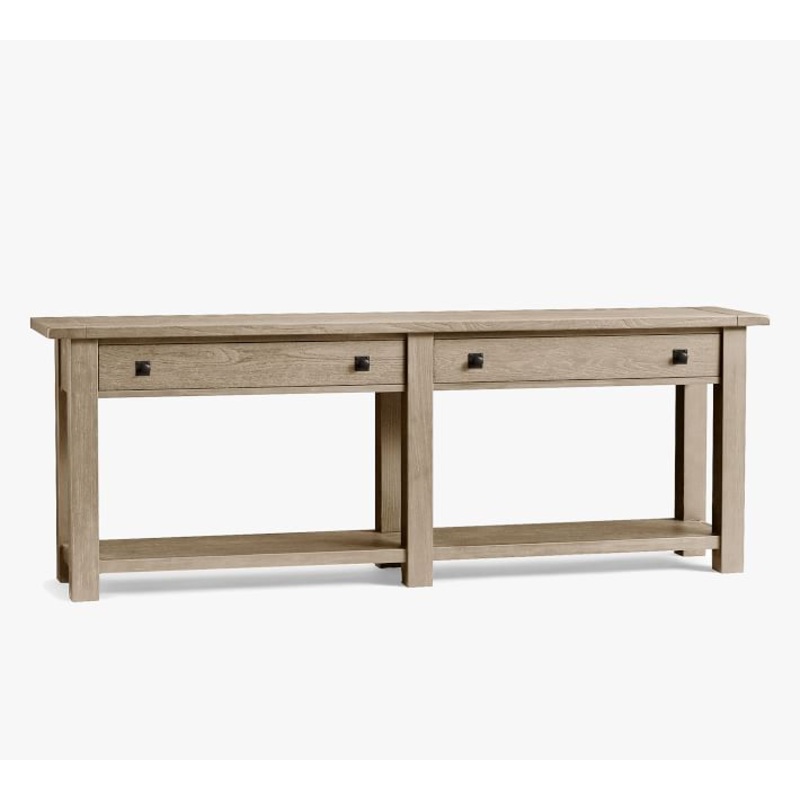 BENCHWRIGHT 83 WOOD CONSOLE TABLE WITH DRAWERS GRAY WASH