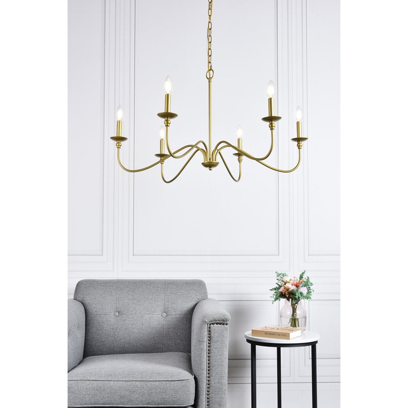 Ableton 6 – Light Candle Style Classic / Traditional Chandelier Birch Lane Size: 25″ H x 48″ W x 48″ D Finish: Brass