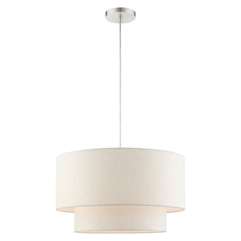 Cruce 3 – Light Drum Chandelier Mercury Row Finish: Brushed Nickel