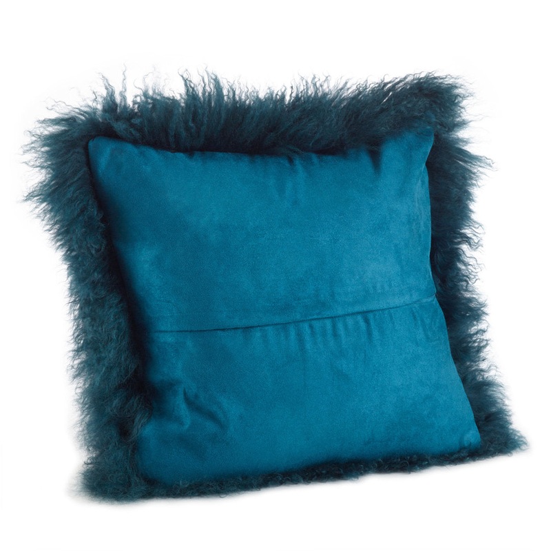 Iyana Lamb Wool Square Cover & Insert AllModern Color: Teal Size: 20″ x 20″