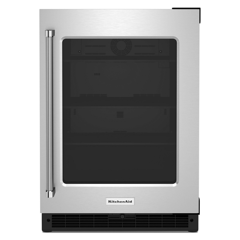 Kitchenaid KURR214KSB 24″ Undercounter Refrigerator With Glass Door – Black Cabinet/Stainless Doors
