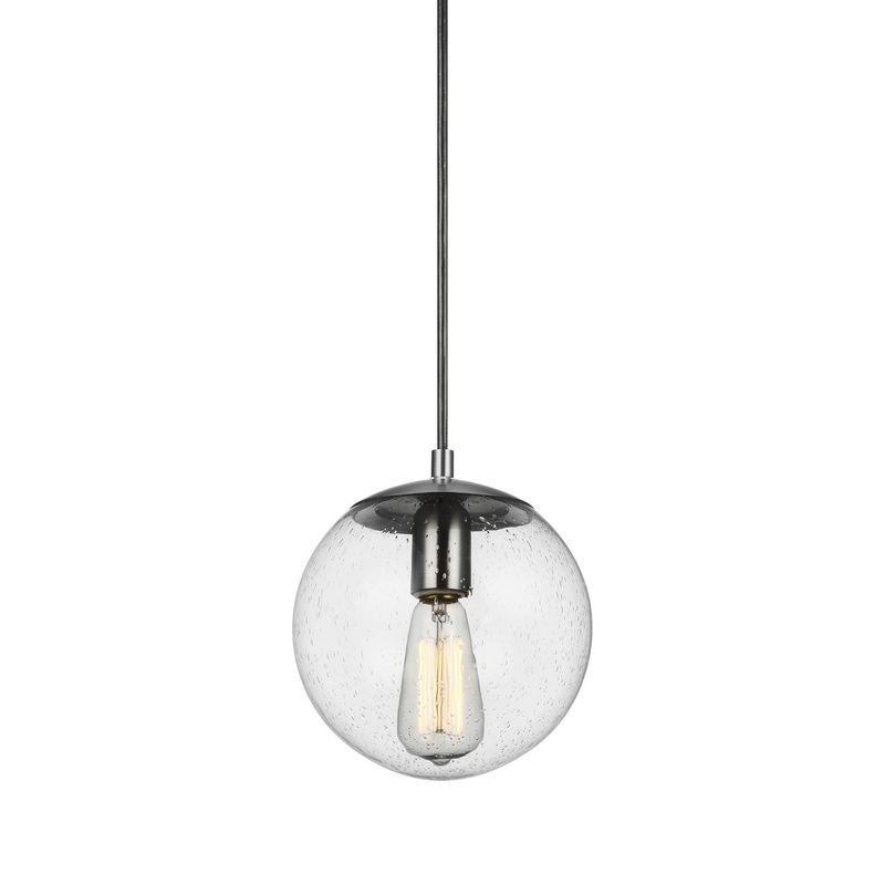 Leo Globe Pendant Light – Clear Seeded Glass