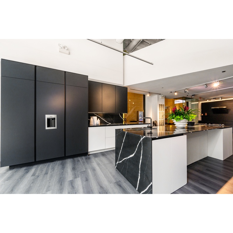 Poggenpohl Segmento Y Modern Black and White Kitchen with Wolf & Miele Appliances