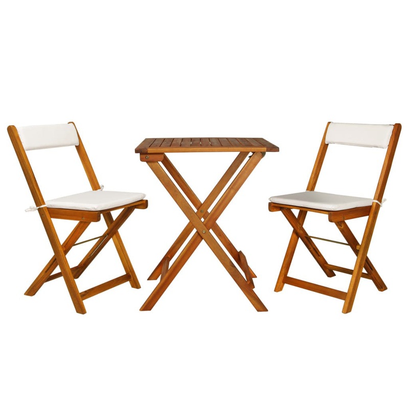 Sperling Square 2 – Person Bistro Set with Cushions Highland Dunes Cushion Color: White