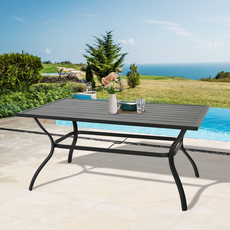 Alphild Metal Dining Table Lark Manor