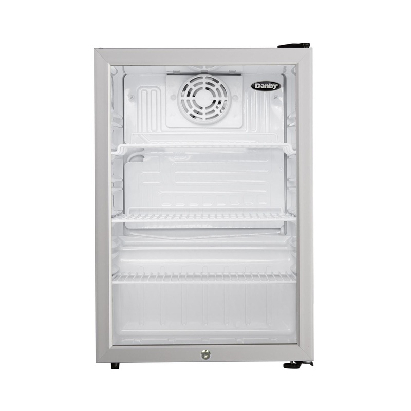 DAG026A2BDB Danby 2.6 cu. ft. Compact Glass Door Fridge in Platinum