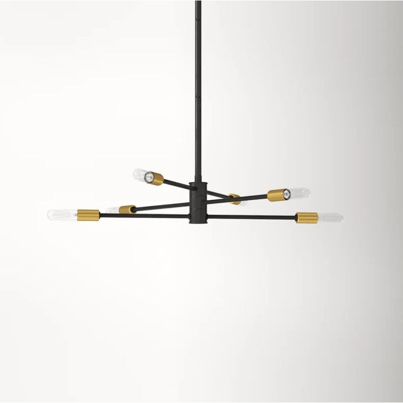 Jordy 6 Light Metal Dimmable Sputnik Chandelier