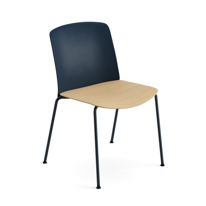 Mixu Seat Wood And Back Plastic Chair With 4 Leg Base